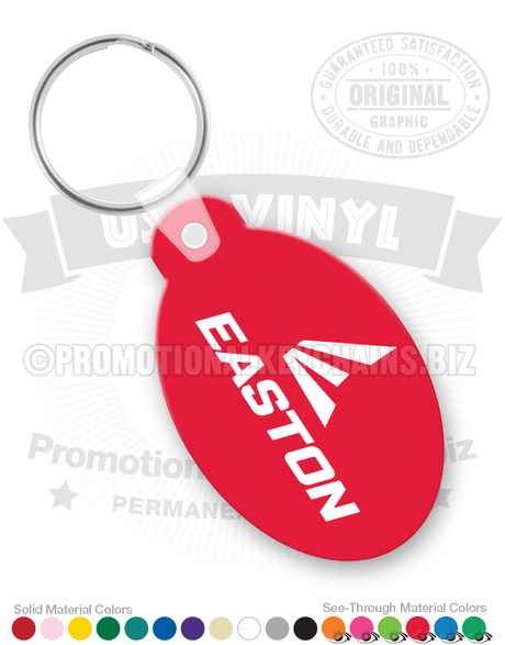 Oval with Tab Vinyl Custom Keychains PK6366