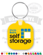 Rounded Square with Tab Vinyl Promotional Keychains PK7955