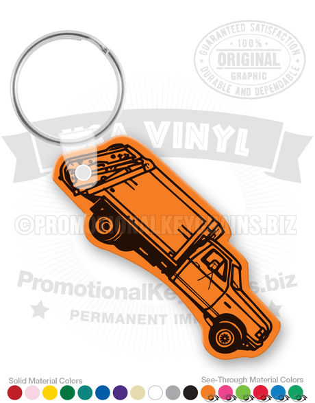 Residential Garbage Truck Vinyl Keychain
