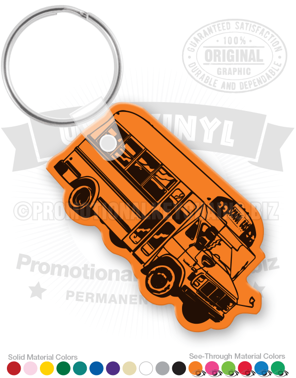 School Bus Vinyl Keychain