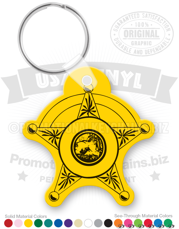 Sheriff Star Badge Vinyl Keychain