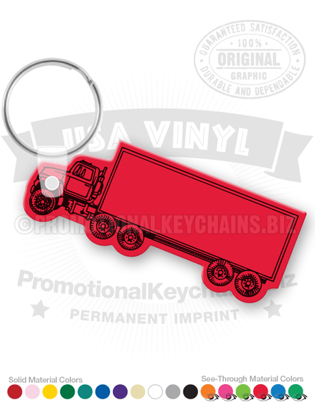 Short Trailer Semi Truck Vinyl Keychain