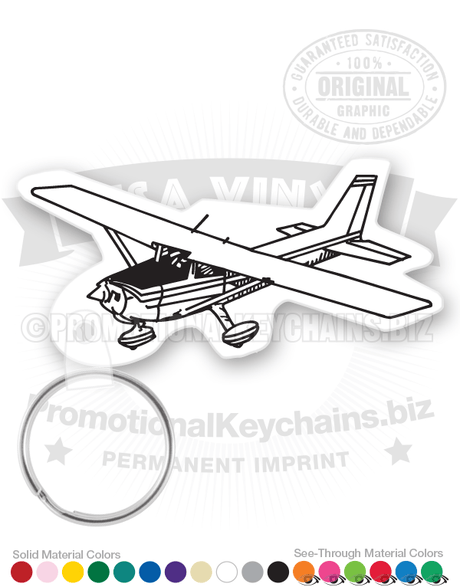 Single Engline Cessna-Style Plane Vinyl Keychain 