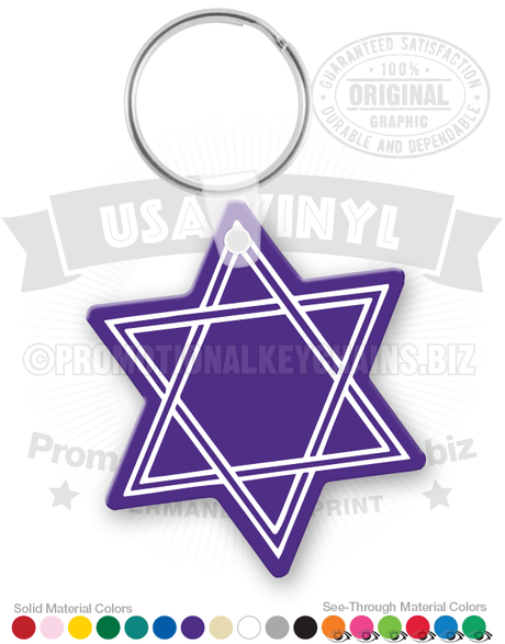 Six Point Star Vinyl Keychain PK7191