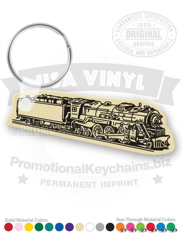 Steam Locomotive with Coal Vinyl Keychain