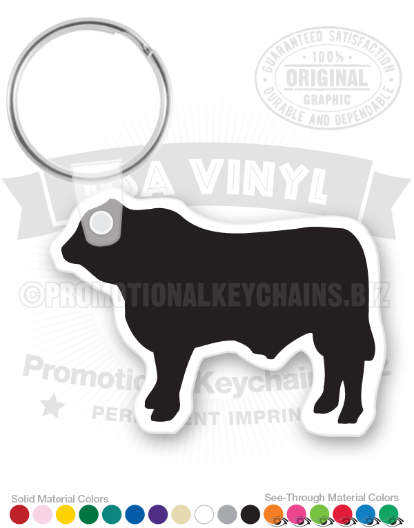 Steer Silhouette Vinyl Keychain