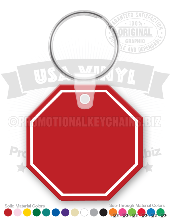 Stop Sign Vinyl Keychain - Custom Printed – PromotionalKeychains.biz