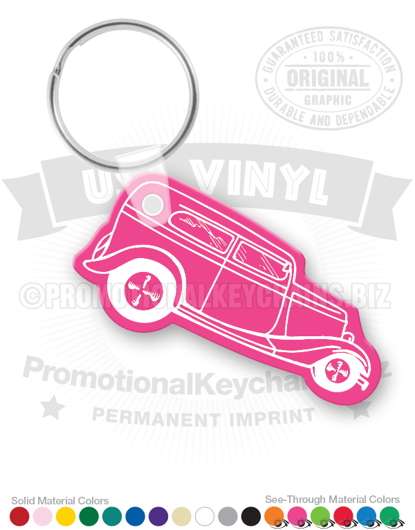Street Rod Antique Car Vinyl Keychain