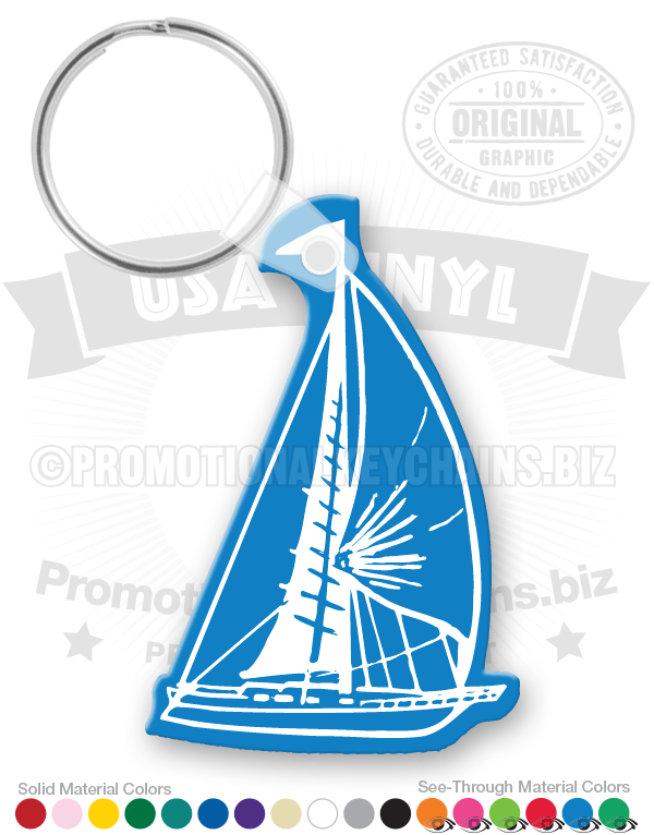 Tall Sailboat Vinyl Keychain