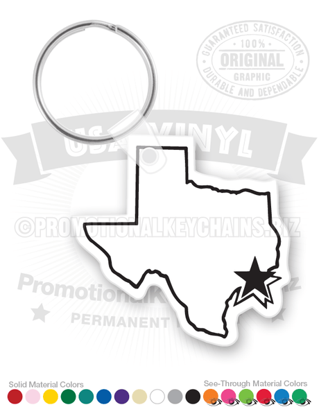 Texas W Star Vinyl Keychain PK5224