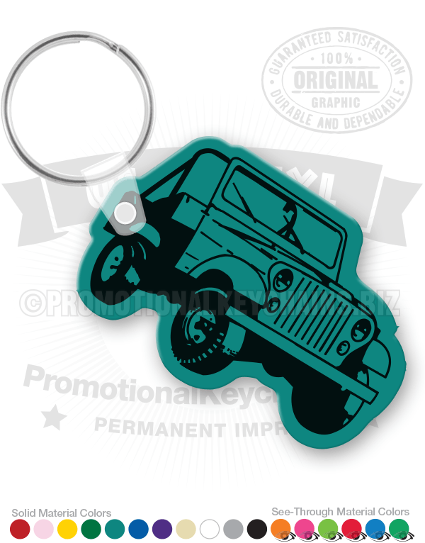 Vintage 70s Jeep Vinyl Keychain 
