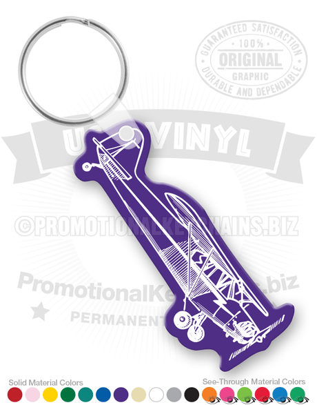 Vintage Biplane Vinyl Keychain