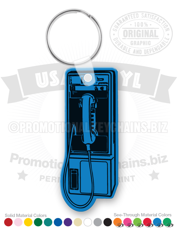Vintage Pay Phone Vinyl Keychain