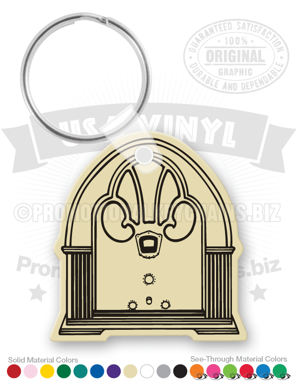 Vintage Radio Vinyl Keychain