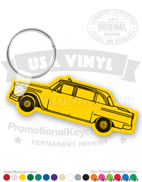 Vintage Taxi Vinyl Keychain