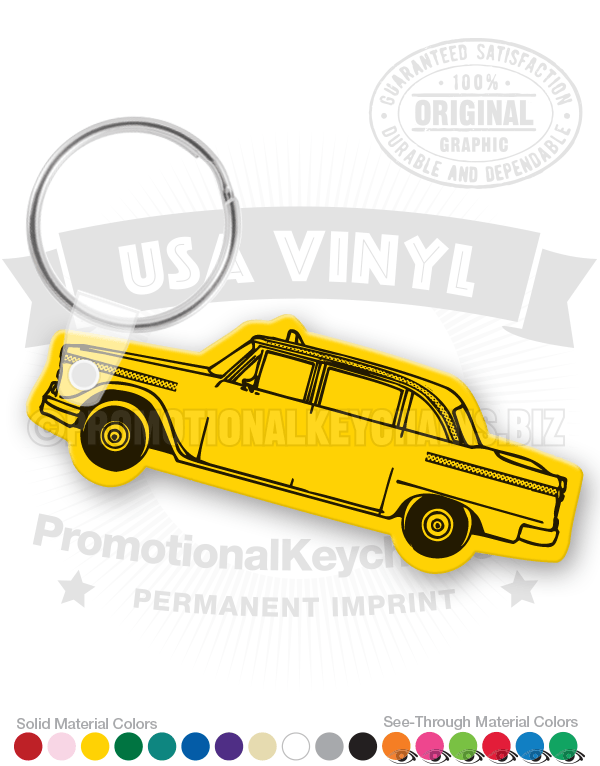 Vintage Taxi Vinyl Keychain