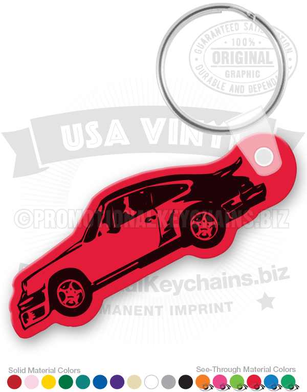 Vintage Whale-Tail Porsche Car Vinyl Keychain