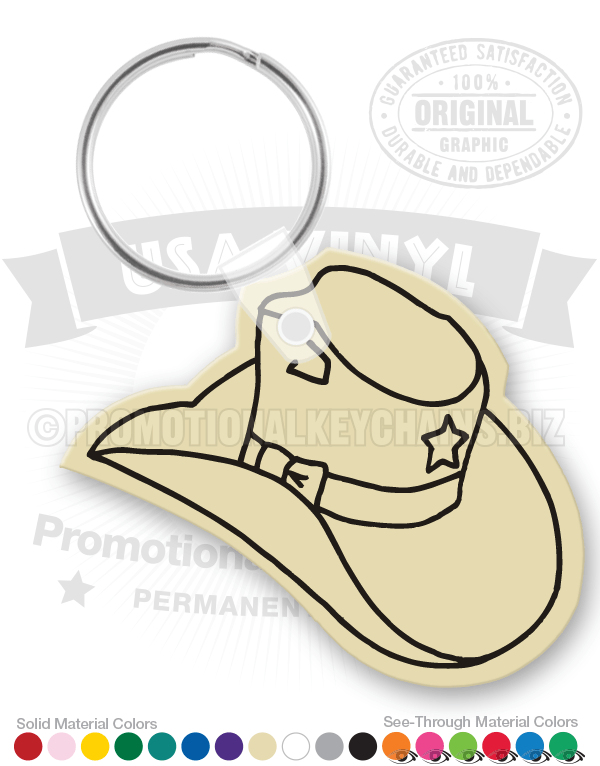 Western Hat Vinyl Keychain PK5894