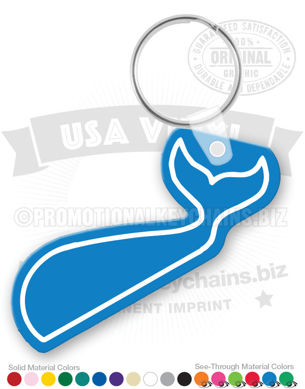 Whale Tail Vinyl Keychain