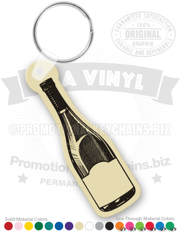 Wine Bottle Vinyl Keychain