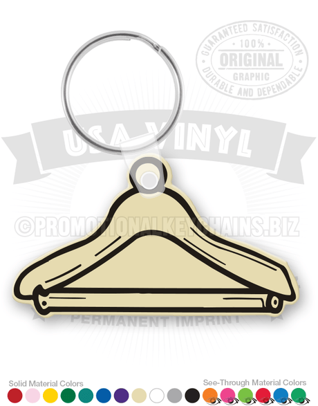 Wooden Suit Hanger Vinyl Keychain