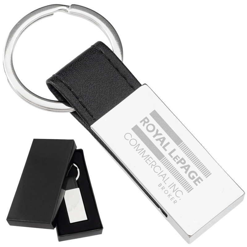 Leather and Chrome Executive Keychains Premium Collection