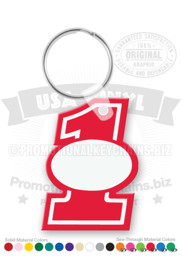 Number One With Oval Vinyl Keychain PK6748