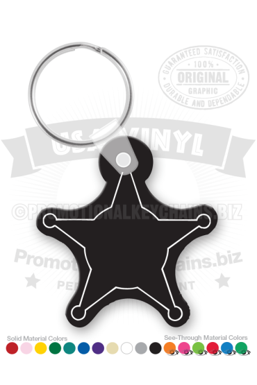 Star Badge Shape Vinyl Keychain