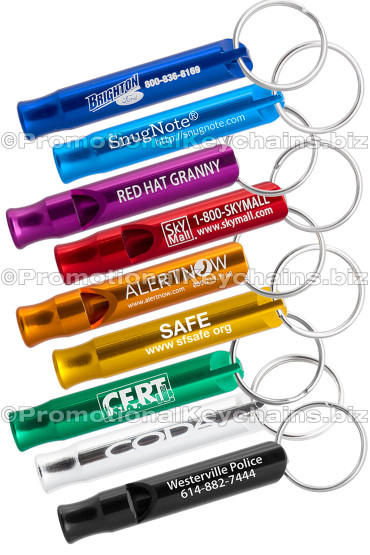 Bobby Style Engraved Safety Whistle Keychains