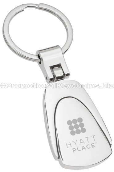 Custom Key Fobs Engraved Keychains - Classic Metal Fob Front View 