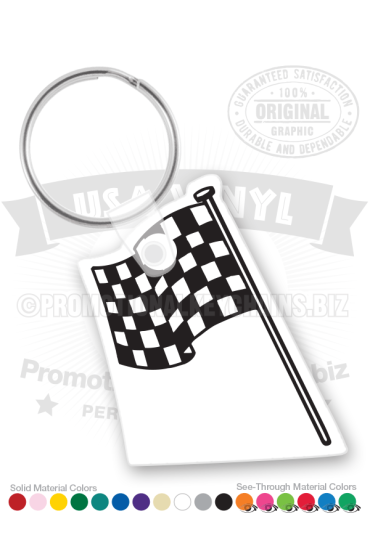 Checkered Flag Vinyl Keychain PK3784