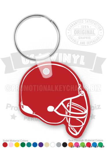 Football Helmet Shape Vinyl Keychain