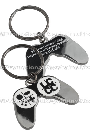 Custom Made Keychains Artisan Black Series™ Custom Made Metal - Lehigh Carbon Community College Video Game Controller