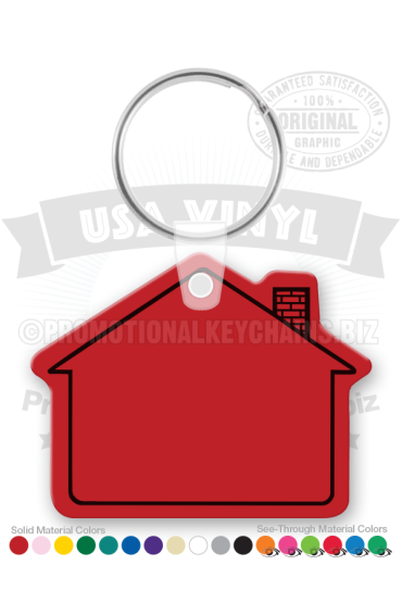 Red House Shape Vinyl Keychain