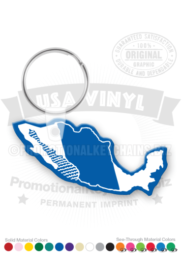Mexico Shaped Vinyl Keychain