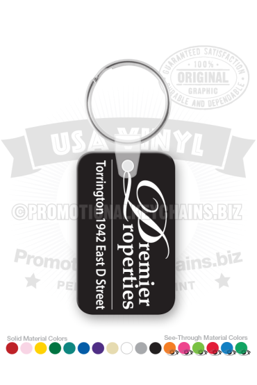 Rectangle Tag Rounded Corners Vinyl Keychain
