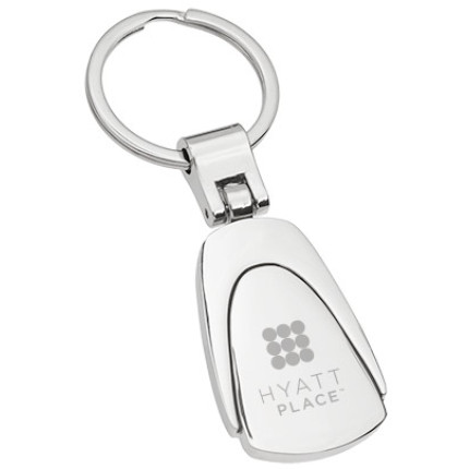 Custom Key Fobs Engraved Keychains - Classic Metal Fob Front View 