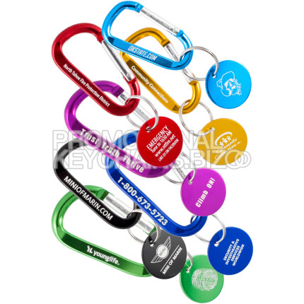Carabiner Keychain With Medallion Tag