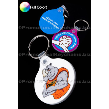 Full Color Round with Tab Vinyl Keychains