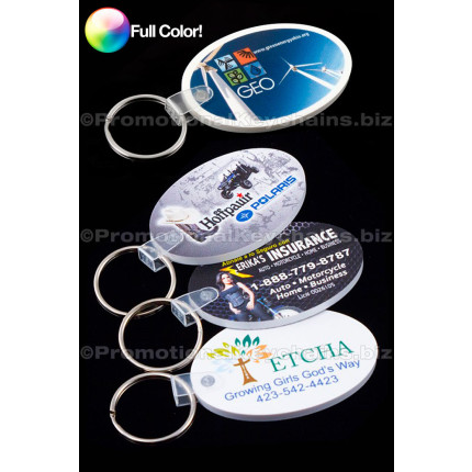 Full Color Oval Vinyl Promotional Keychains