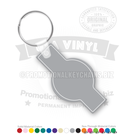 Oval Shape Vinyl Keychain