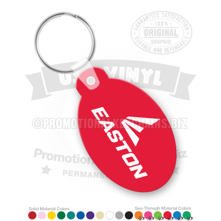 Oval with Tab Soft Vinyl Keychains Made in USA