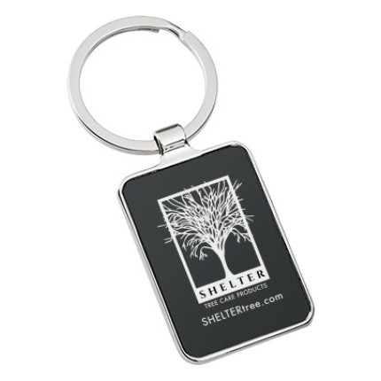 Promotional Keychains Black Series Rounded Rectangle Front View