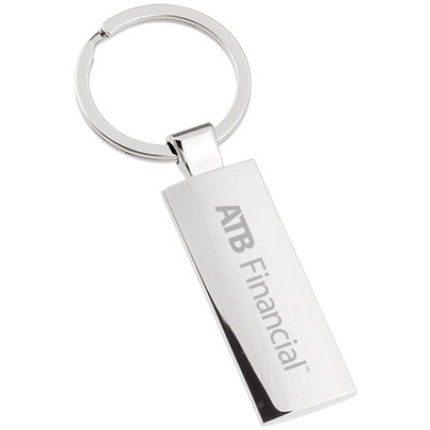 Promotional Keychains Silver Column Engraved Metal Keychain