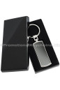 Promotional Keychains Premium Collection: Curved Onyx Metal Rectangle Engraved Keychain In Gift Box