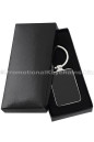 Promotional Keychains Custom Engraved Metal Keychains Black Series Rounded Rectangle In Gift Box