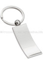 Curved Rectangle Custom Engraved Polished Metal Keychain - View of Back