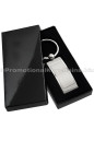 Custom Metal Keychains - Curved Rectangle Custom Engraved Polished Metal Keychain In Gift Box