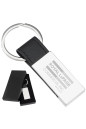 Leather and Chrome Executive Engraved Keychain