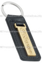 Genuine Leather Custom Key Fob - Long Gold Rectangle - Krazan